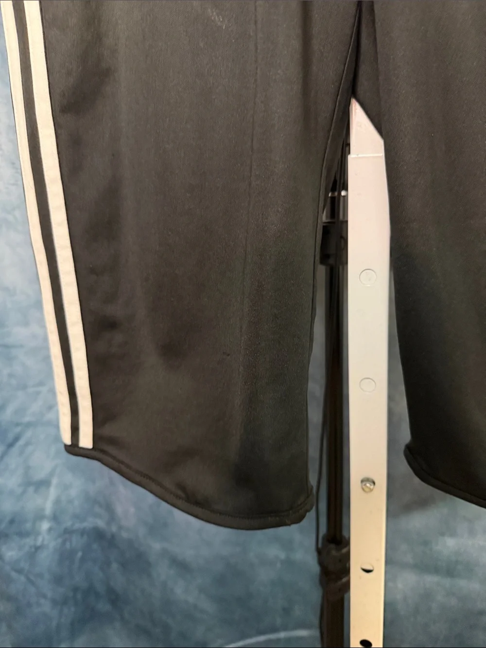 adidas Black Athletic Shorts with White Stripes Size Medium